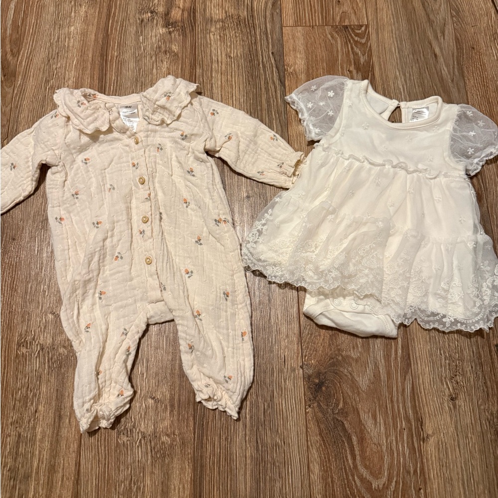 H&M Baby Girls Dress and Romper Bundle